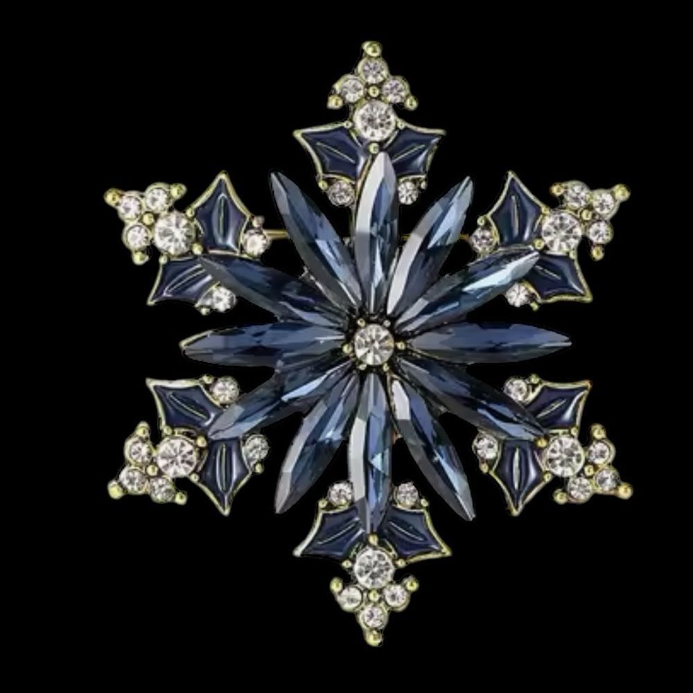 RHINESTONE SNOWFLAKE BROOCH